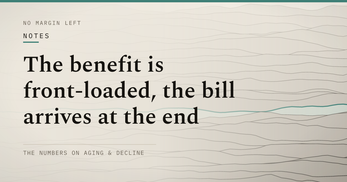 The benefit is front-loaded, the bill arrives at the end